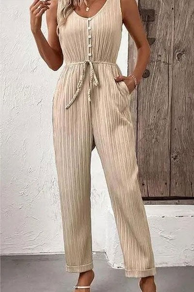 Jumpsuits for Women Casual Sleeveless With Pockets